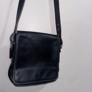 Vintage Coach Black Leather Crossbody Bag
